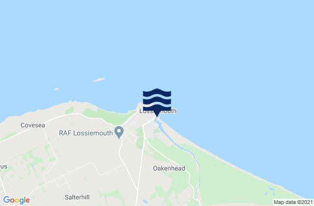 Mapa da tábua de marés em Lossiemouth, United Kingdom