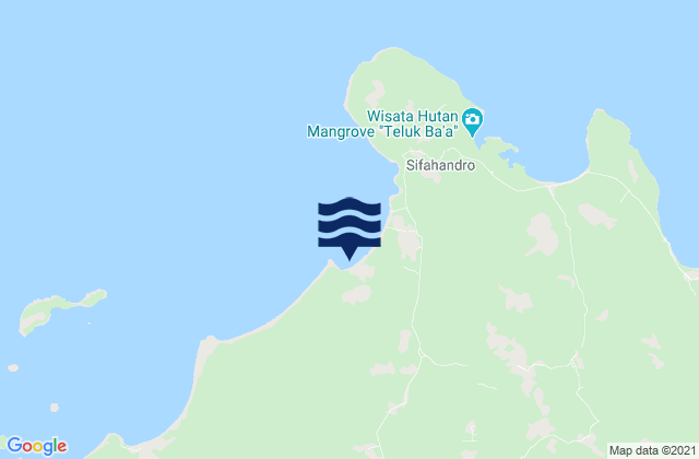 Mapa da tábua de marés em Lotu, Indonesia