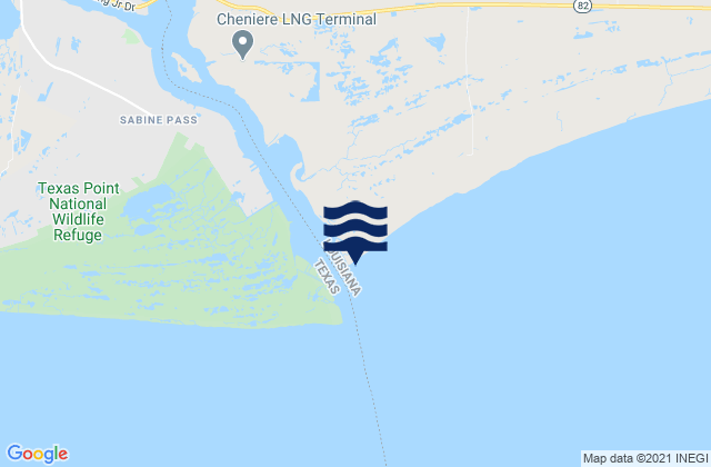 Mapa da tábua de marés em Louisiana Point, United States