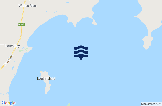 Mapa da tábua de marés em Louth Bay, Australia