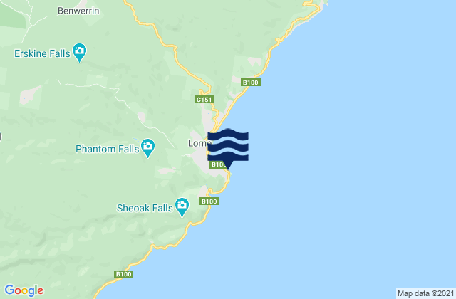 Mapa da tábua de marés em Loutit Bay, Australia