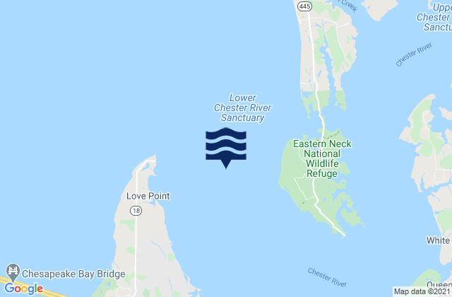 Mapa da tábua de marés em Love Point 1.6 n.mi. east of, United States