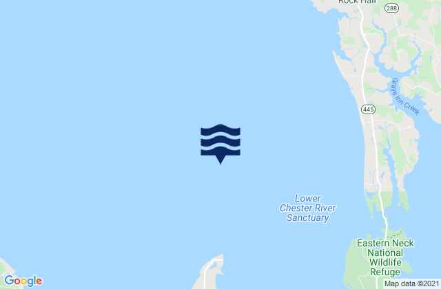 Mapa da tábua de marés em Love Point 2.0 nmi north of, United States