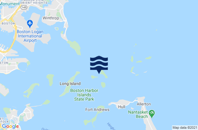Mapa da tábua de marés em Lovell Island west of, United States