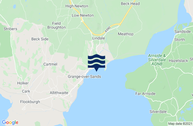 Mapa da tábua de marés em Low Newton, United Kingdom