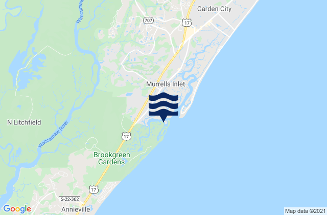 Mapa da tábua de marés em Lower Topsaw Landing, United States