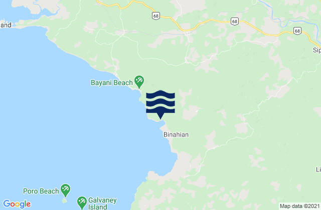 Mapa da tábua de marés em Lubigan, Philippines