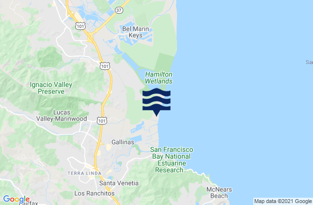 Mapa da tábua de marés em Lucas Valley-Marinwood, United States