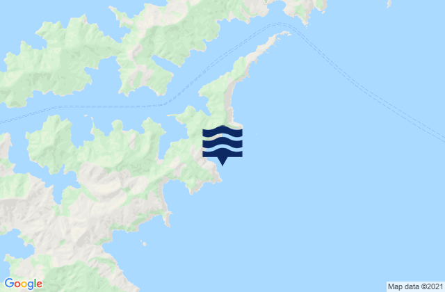 Mapa da tábua de marés em Lucky Bay, New Zealand