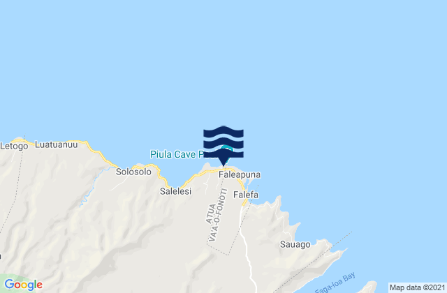 Mapa da tábua de marés em Lufilufi, Samoa