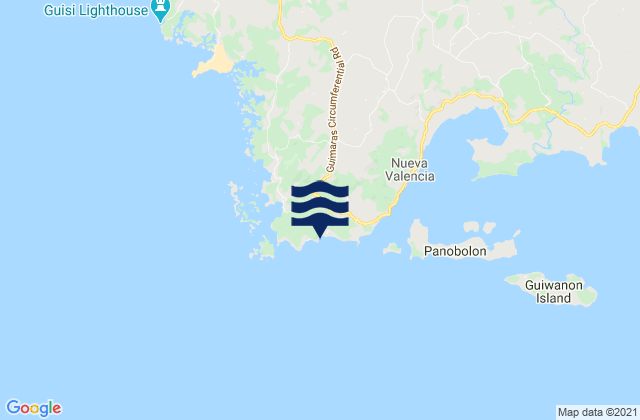 Mapa da tábua de marés em Lugmayan Point Guimaras Island, Philippines