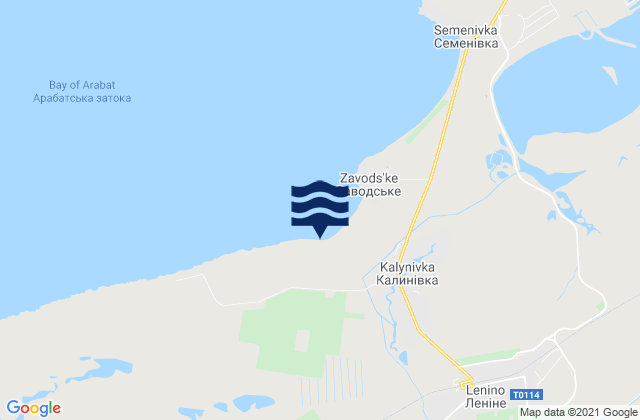 Mapa da tábua de marés em Lugovoye, Ukraine