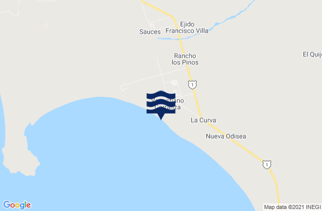 Mapa da tábua de marés em Luis Rodríguez (El Vergel), Mexico