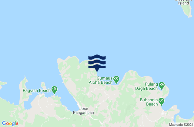Mapa da tábua de marés em Luklukan, Philippines