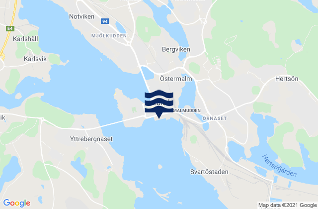 Mapa da tábua de marés em Luleå, Sweden
