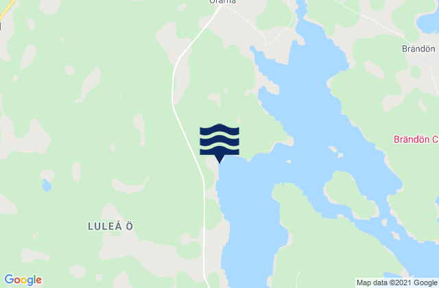 Mapa da tábua de marés em Luleå kommun, Sweden