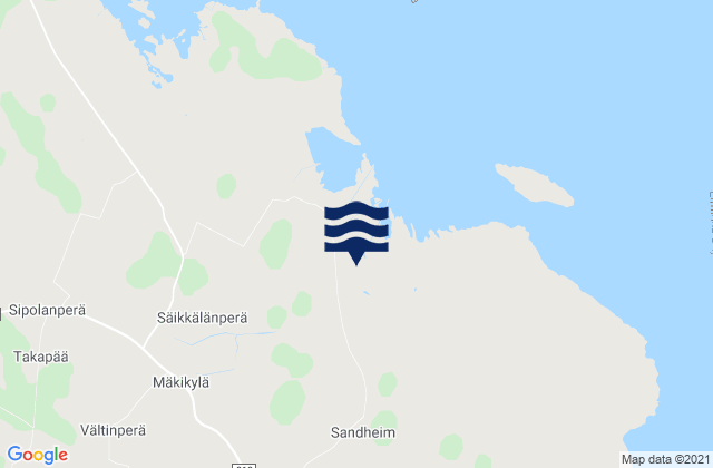 Mapa da tábua de marés em Lumijoki, Finland