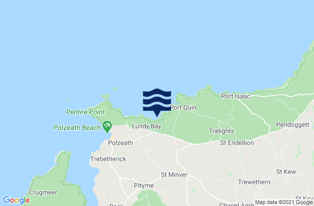 Mapa da tábua de marés em Lundy Bay and Epphaven Cove Beach, United Kingdom
