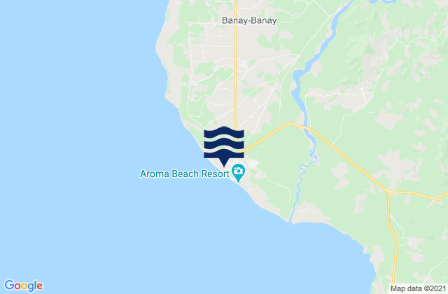 Mapa da tábua de marés em Lupon, Philippines