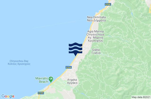 Mapa da tábua de marés em Lysós, Cyprus