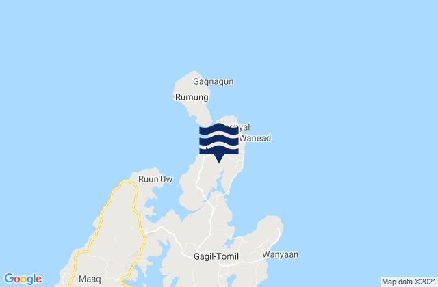 Mapa da tábua de marés em Maap Municipality, Micronesia