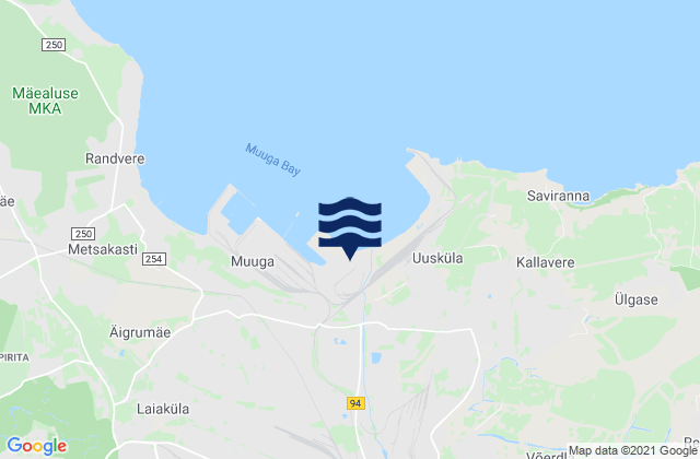 Mapa da tábua de marés em Maardu, Estonia