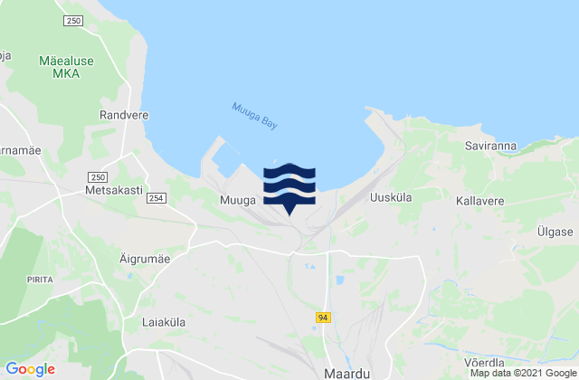 Mapa da tábua de marés em Maardu linn, Estonia