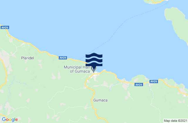 Mapa da tábua de marés em Mabunga, Philippines