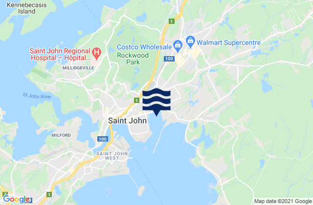 Mapa da tábua de marés em MacDonalds Point, Canada