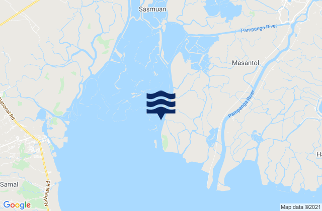 Mapa da tábua de marés em Macabebe, Philippines