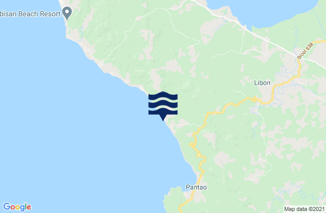 Mapa da tábua de marés em Macabugos, Philippines