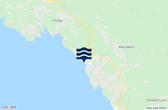 Mapa da tábua de marés em Macalelon, Philippines