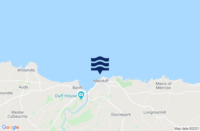 Mapa da tábua de marés em Macduff, United Kingdom