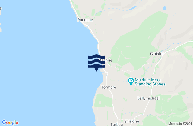 Mapa da tábua de marés em Machrie Bay, United Kingdom