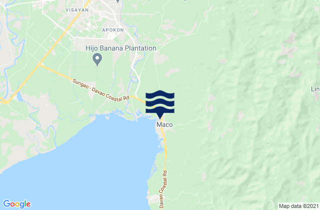 Mapa da tábua de marés em Maco, Philippines