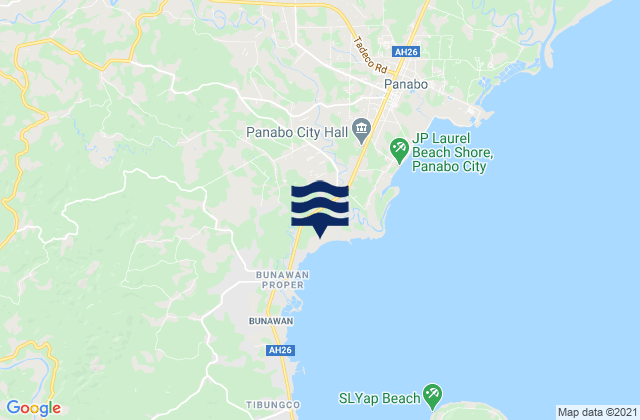 Mapa da tábua de marés em Maduao, Philippines