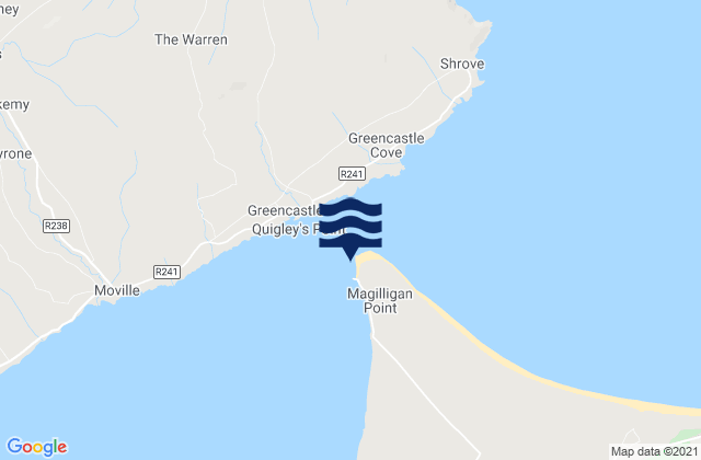 Mapa da tábua de marés em Magilligan Point, United Kingdom
