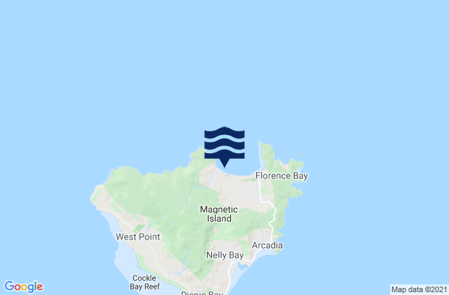 Mapa da tábua de marés em Magnetic Island, Australia
