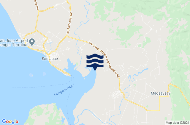 Mapa da tábua de marés em Magsaysay, Philippines