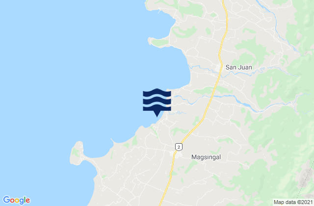 Mapa da tábua de marés em Magsingal, Philippines