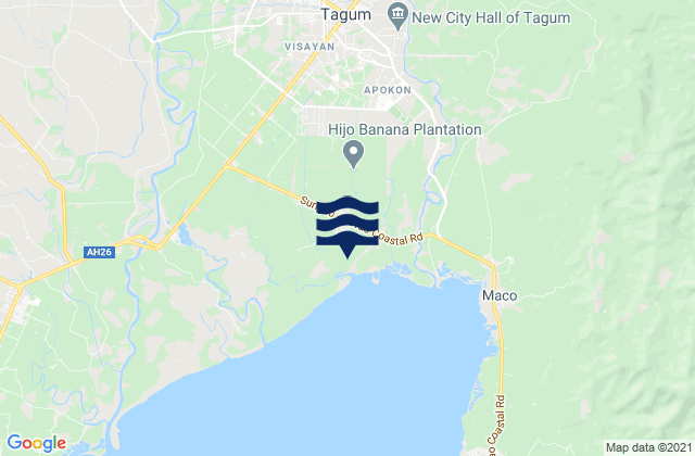 Mapa da tábua de marés em Magugpo Poblacion, Philippines