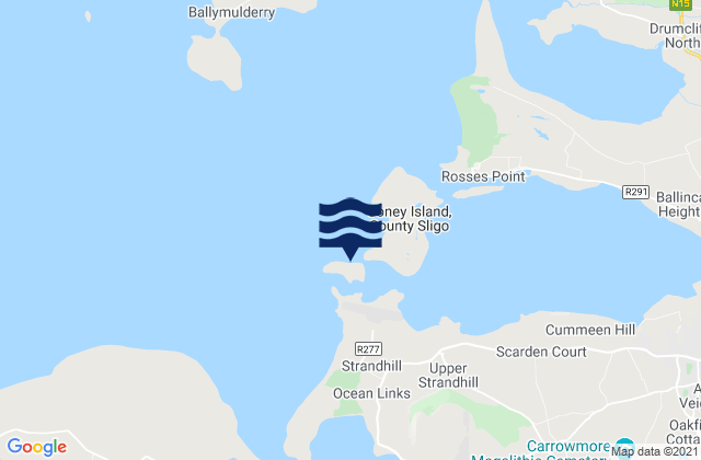 Mapa da tábua de marés em Maguins Island, Ireland
