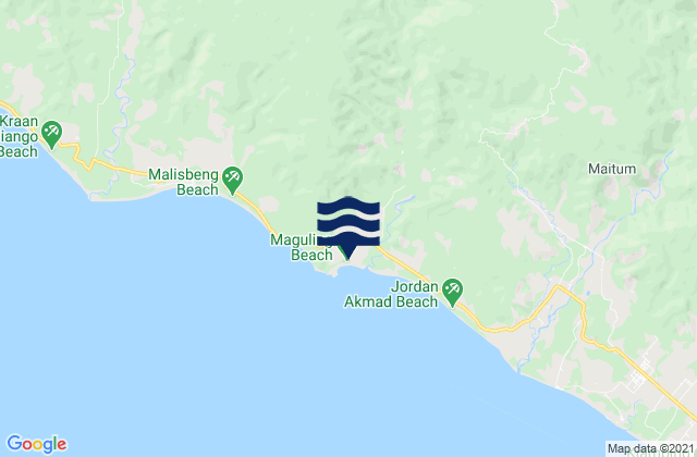 Mapa da tábua de marés em Maguling, Philippines