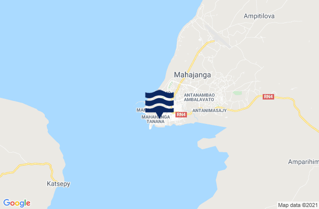 Mapa da tábua de marés em Mahajanga, Madagascar