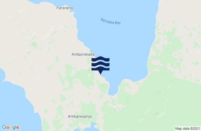 Mapa da tábua de marés em Mahalina, Madagascar