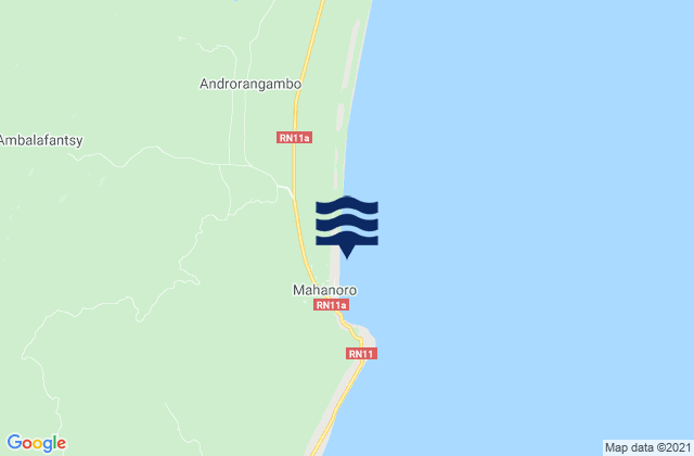 Mapa da tábua de marés em Mahanoro, Madagascar