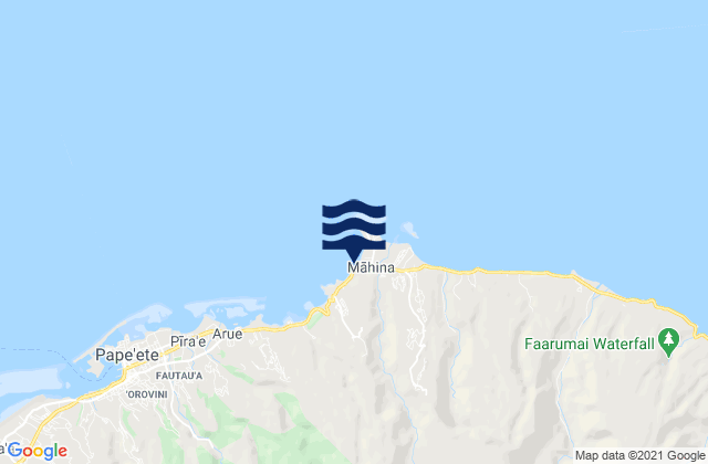 Mapa da tábua de marés em Mahina, French Polynesia