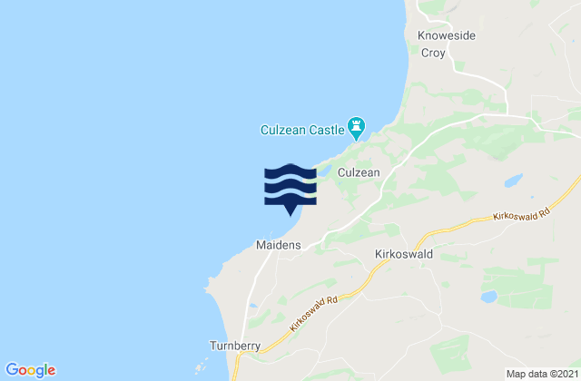 Mapa da tábua de marés em Maidens Turnberry Beach, United Kingdom