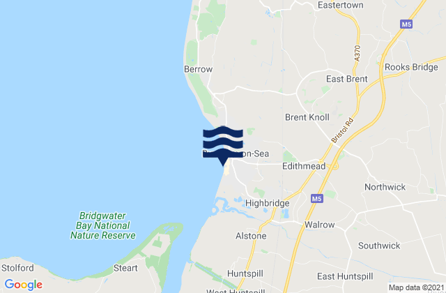 Mapa da tábua de marés em Main Beach, United Kingdom