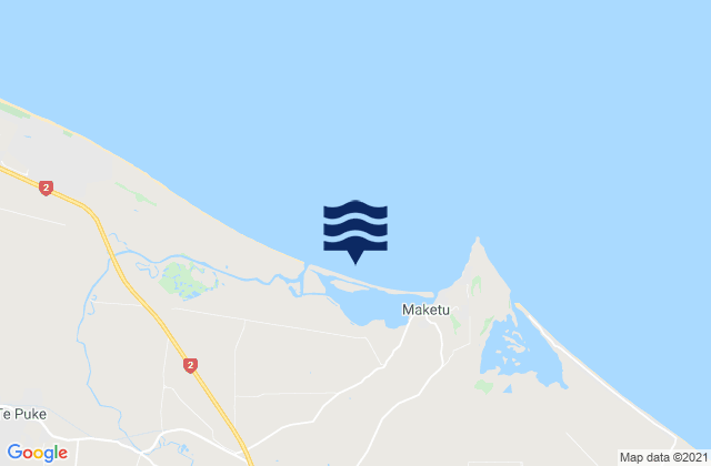 Mapa da tábua de marés em Maketu Estuary, New Zealand